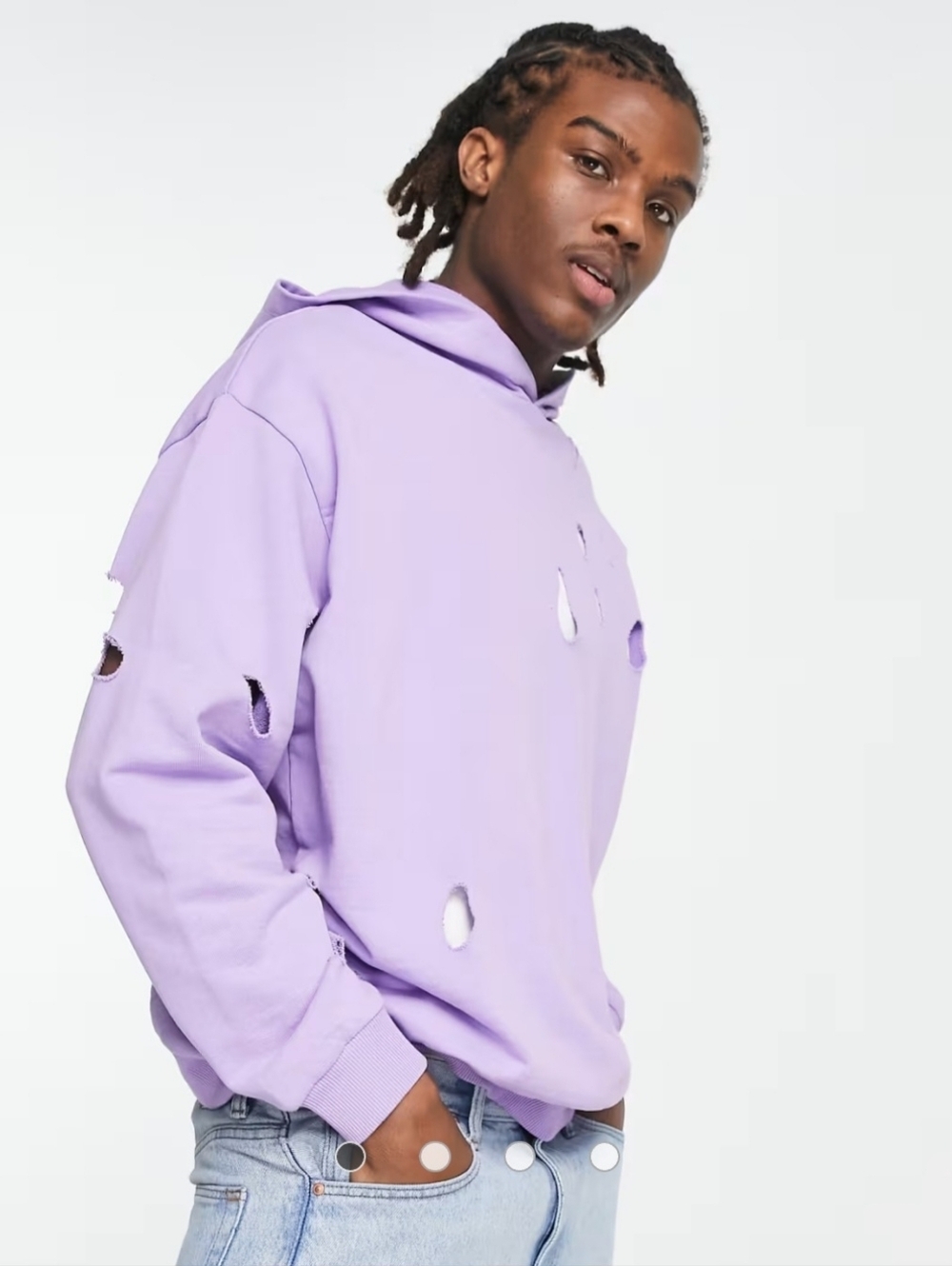 ASOS DESIGN Oversized Hoodie with Distressing